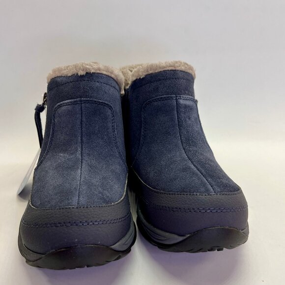Easy Spirit Epic Cold Weather Slip-On Bootie Size 7.5M Navy Faux Fur Lined - Picture 6 of 16